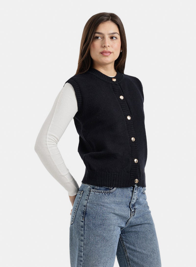 Carina Button-Front Vest - Image 2